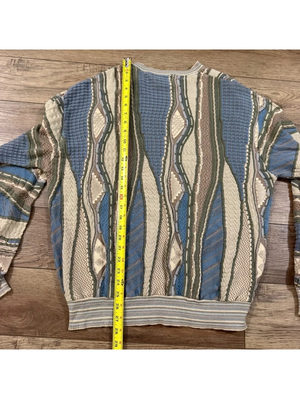 Vtg Norm Thompson 3D Knit Coogi Style Sweater XL Cotton
